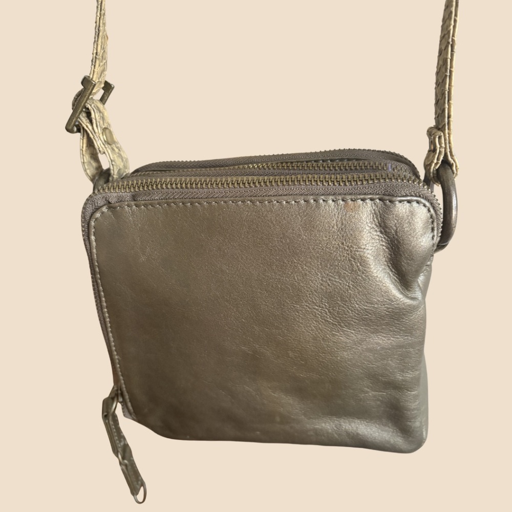 Latico Bronze Leather Crossbody Bag Boho Lining New w/o Tag
